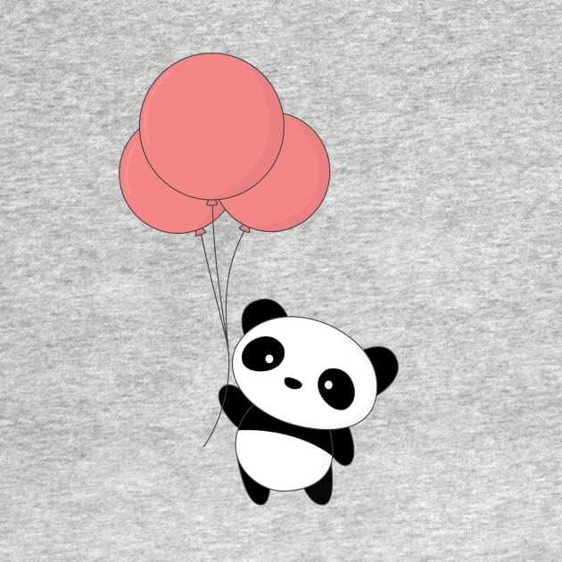 Kawaii Cute Balloon Panda T-Shirt by happinessinatee